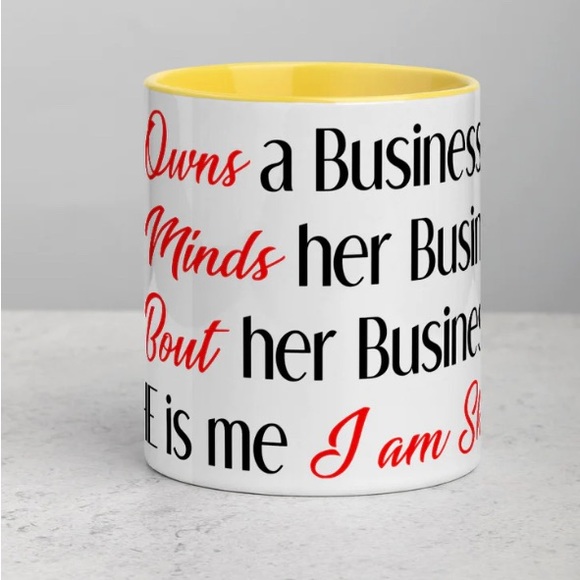 NIB Custom “I am SHE” Graphic Mug-Yellow - Picture 2 of 3